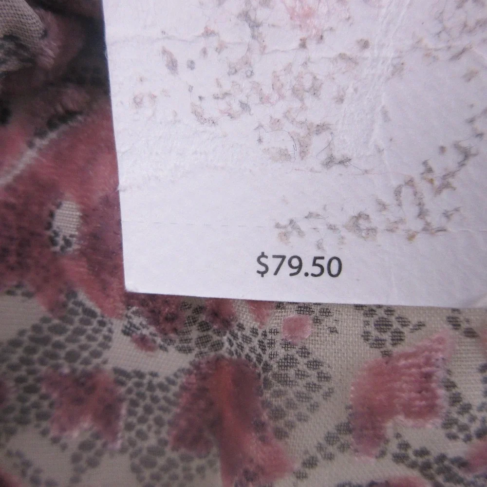 Jessica Simpson Blouse Womens Small Pink Antique Flower Trisha‎ Velvet NWT - Picture 6 of 9